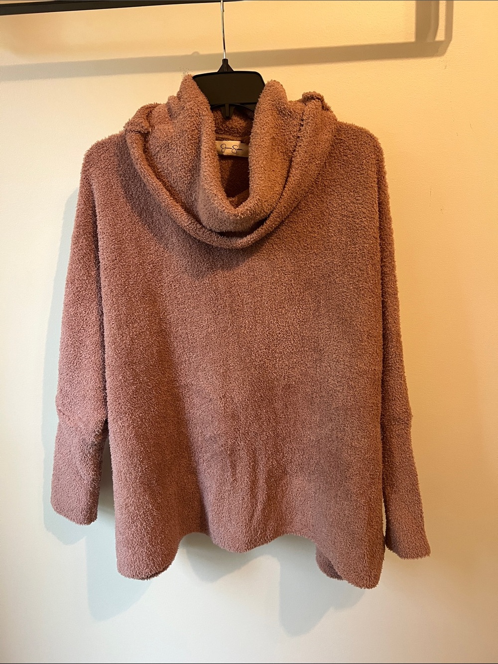 Jessica Simpson Plush Cowl Neck Sweater - Dusty Rose
